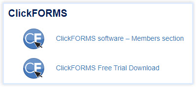 ClickFORMS Download Window