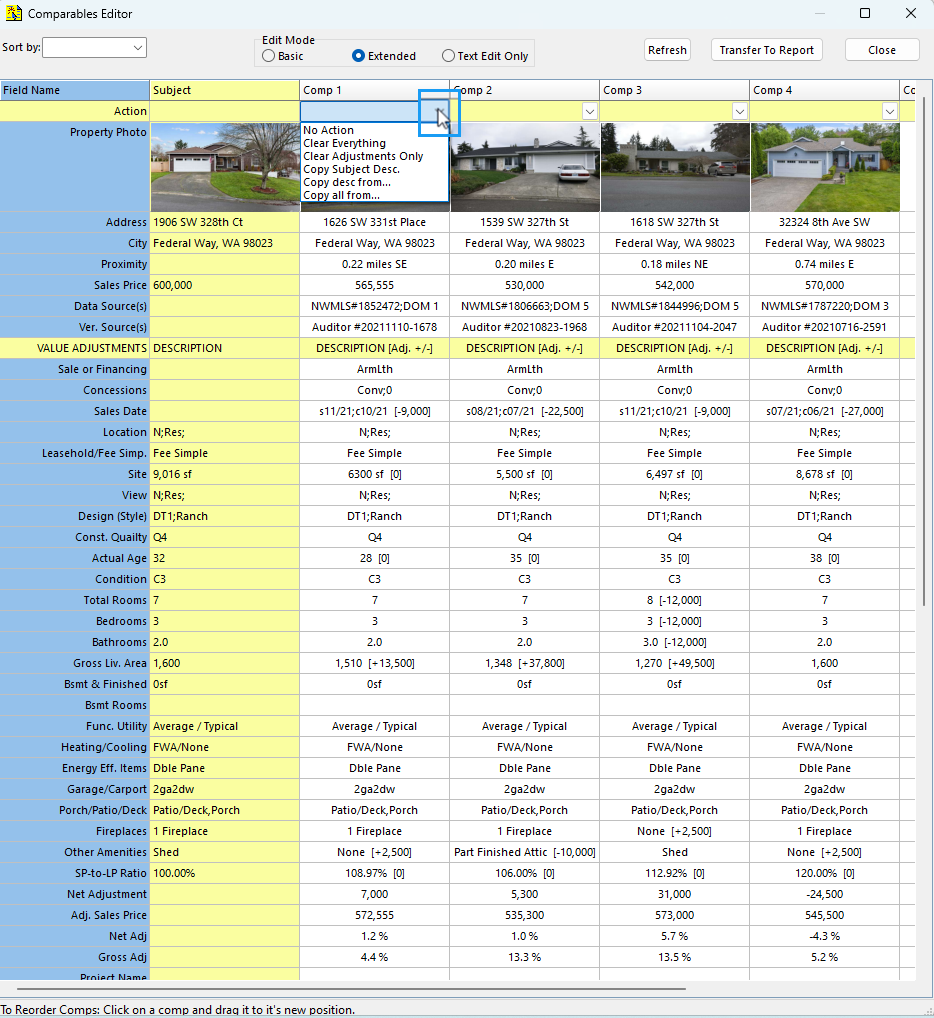 Comparable Tool Editor