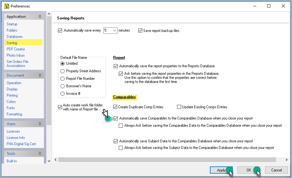 Comparables Database