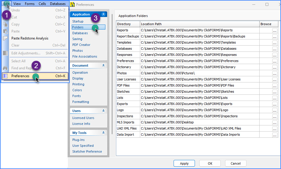 Map ClickFORMS folders to Dropbox