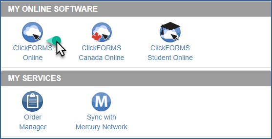 Launch ClickFORMS Online